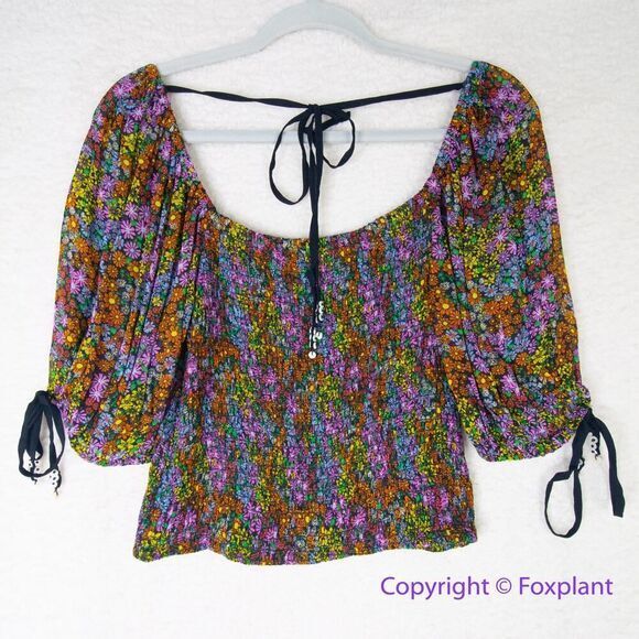 New! Free People Back On‎ Top floral print, size S - Picture 9 of 15